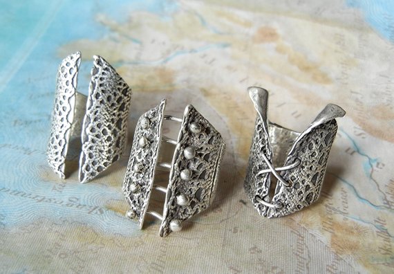 Sterling Silver Statement Corset Rings