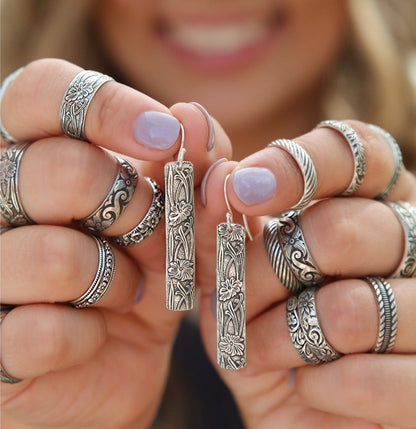 Sterling Silver Stacking cuff style rings & earrings