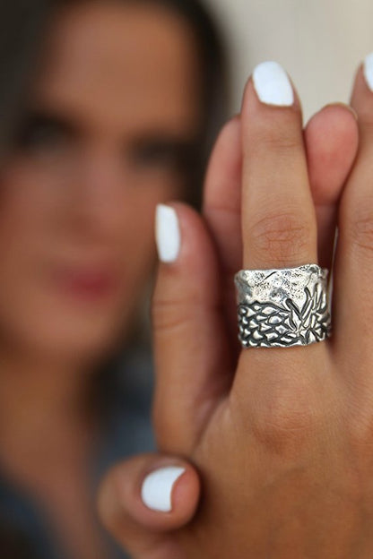 Half Pineapple Sterling Silver Ring