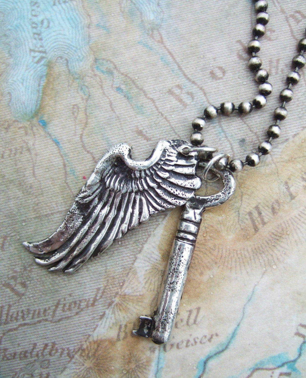 Vintage skeleton deals key necklace